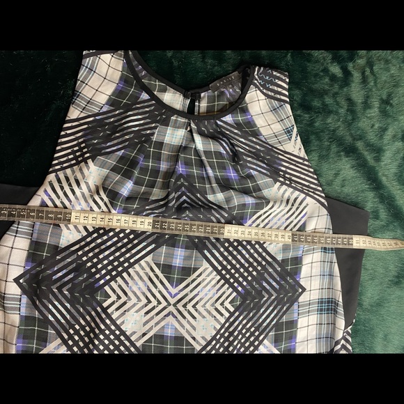 Sheike sleeveless sheer chequered career workwear blouse size 14 - Picture 12 of 12